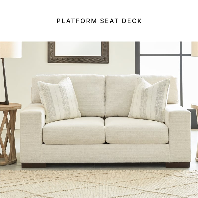 Bowery Hill 2-Piece Living Room Set of Sofa and Loveseat in Birch