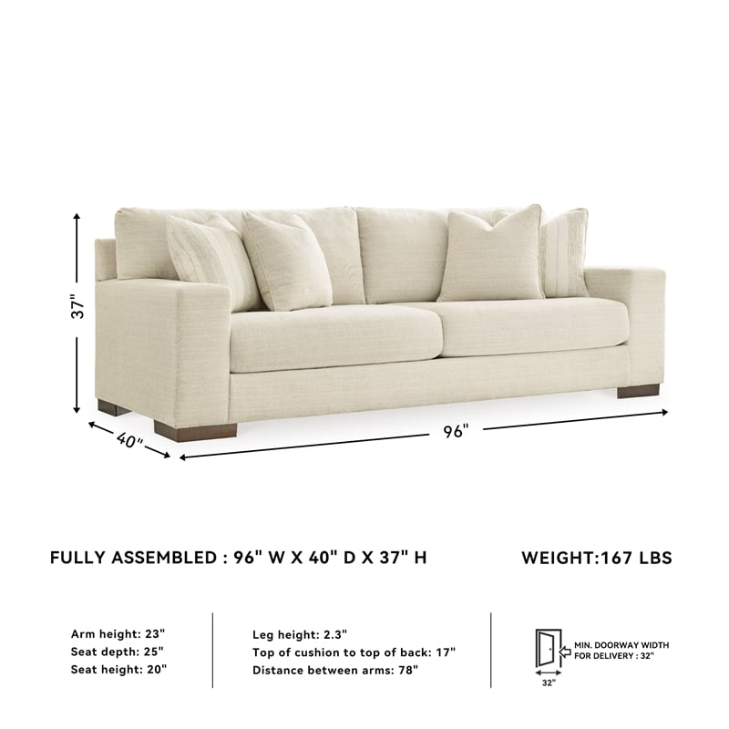 Bowery Hill 2-Piece Living Room Set of Sofa and Loveseat in Birch