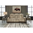 Bowery Hill Brown Faux Leather Reclining Sofa and Loveseat Set