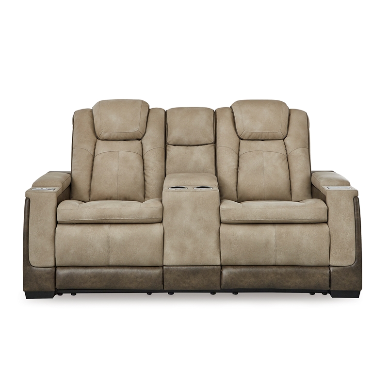 Bowery Hill Brown Faux Leather Reclining Sofa and Loveseat Set