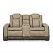 Bowery Hill Brown Faux Leather Reclining Sofa and Loveseat Set