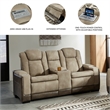 Bowery Hill Brown Faux Leather Reclining Sofa and Loveseat Set