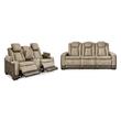 Bowery Hill Brown Faux Leather Reclining Sofa and Loveseat Set