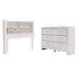 Bowery Hill Queen Upholstered Bookcase Headboard & 6-Drawer Dresser