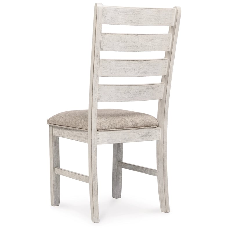 Bowery Hill 5-Piece Dining Set of Table and 4 Chairs in White and Light Brown