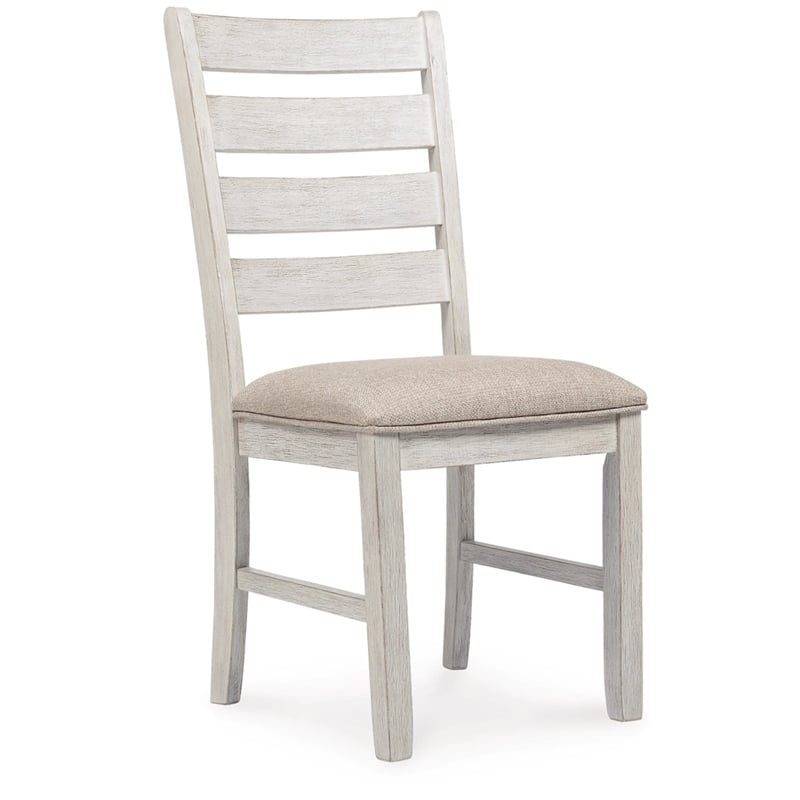 Bowery Hill 5-Piece Dining Set of Table and 4 Chairs in White and Light Brown