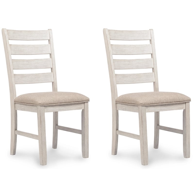 Bowery Hill 5-Piece Dining Set of Table and 4 Chairs in White and Light Brown