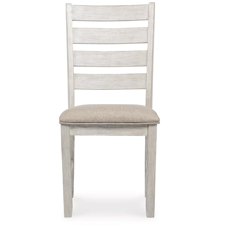 Bowery Hill 5-Piece Dining Set of Table and 4 Chairs in White and Light Brown