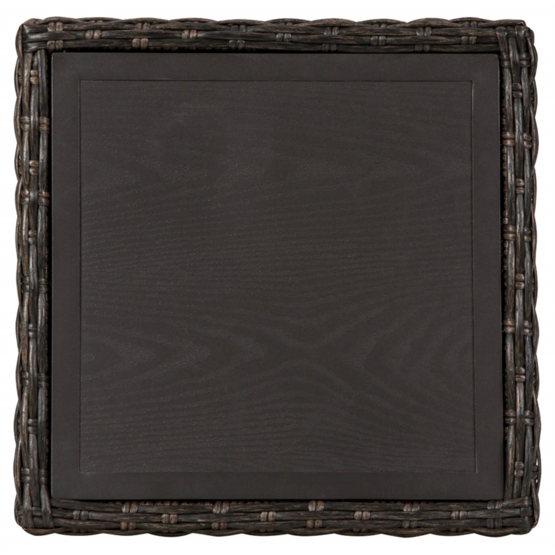 Bowery Hill Outdoor 3-Piece Table Set in Brown Resin Wicker