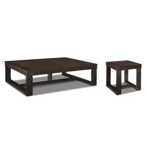 Bowery Hill 2-Piece Dark Brown Coffee and End Table Set