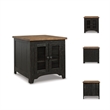 Bowery Hill Rustic Farmhouse Coffee Table & End Table Set in Black &Brown