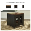 Bowery Hill Rustic Farmhouse Coffee Table & End Table Set in Black &Brown