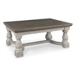 Bowery Hill 2-Piece Farmhouse Coffee & End Table Set in Gray & White