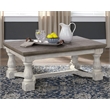 Bowery Hill 2-Piece Farmhouse Coffee & End Table Set in Gray & White