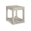 Bowery Hill Farmhouse Living Room Table Set in Whitewash Solid Pine Wood