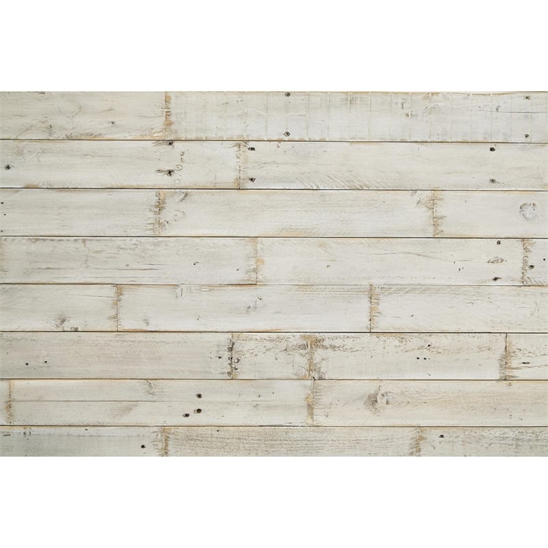 Bowery Hill Farmhouse Living Room Table Set in Whitewash Solid Pine Wood