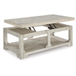 Bowery Hill Farmhouse Living Room Table Set in Whitewash Solid Pine Wood