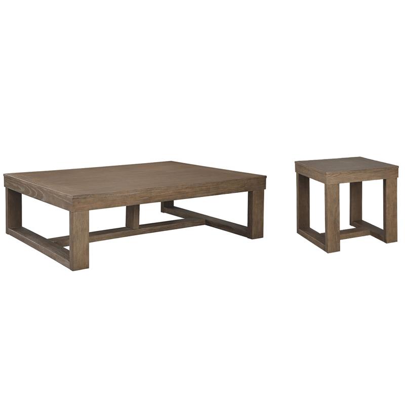 Bowery Hill 2-Piece Living Room Set of Coffee Table & End Table