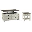 Bowery Hill 2-Piece Antique White & Weathered Oak Living Room Table Set