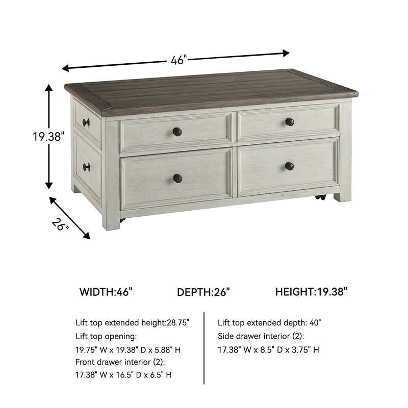 Bowery Hill 3-Piece Set of 2 End Tables & Lift-Top Cocktail Table