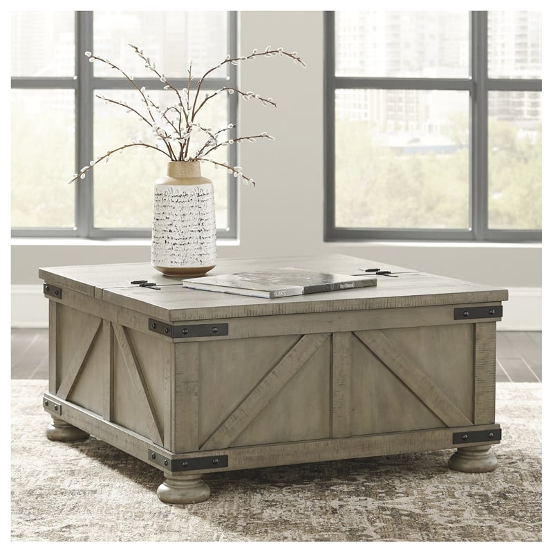 Bowery Hill Coffee Table & End Table Set in Weathered Gray