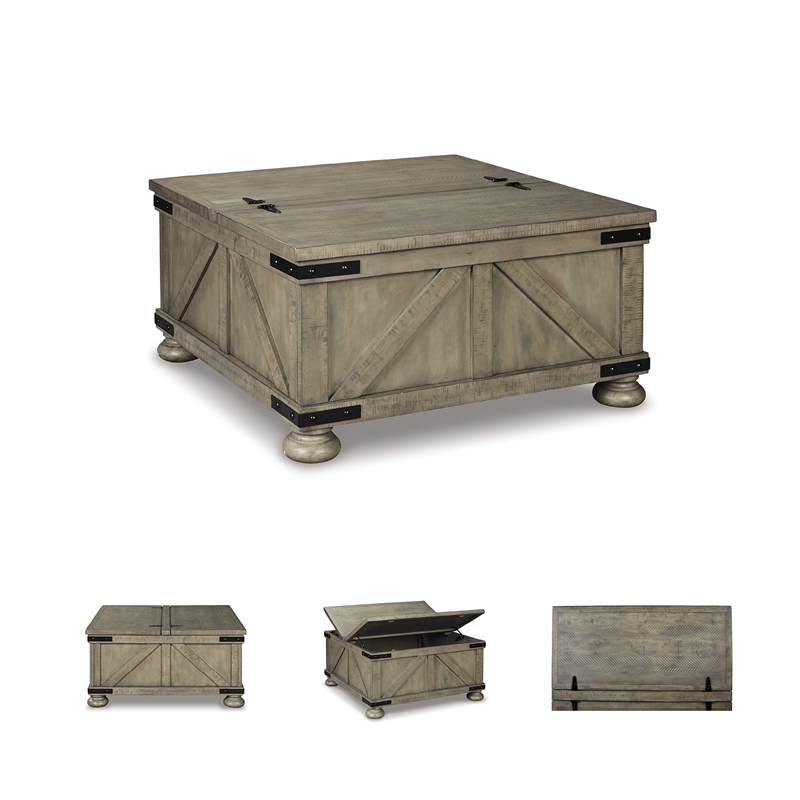 Bowery Hill Coffee Table & End Table Set in Weathered Gray