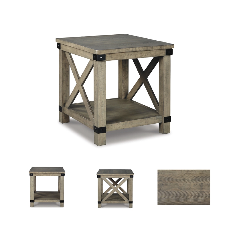 Bowery Hill Coffee Table & End Table Set in Weathered Gray