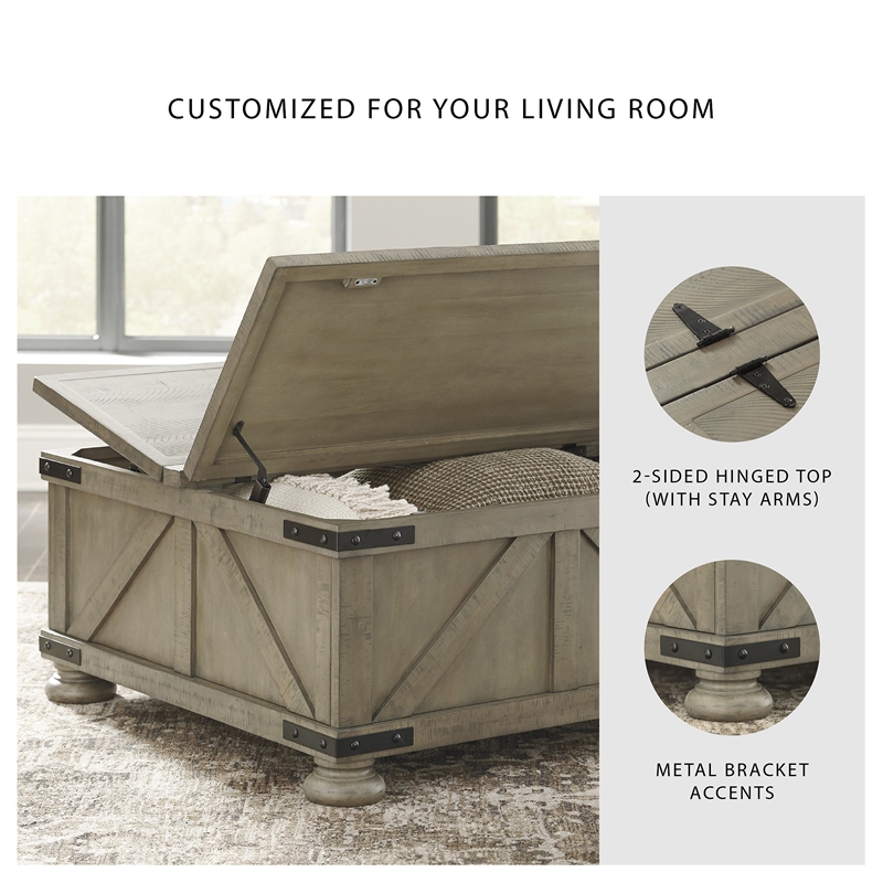 Bowery Hill Coffee Table & End Table Set in Weathered Gray