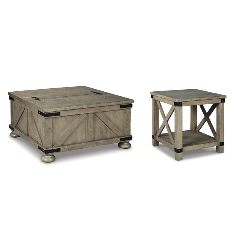 Bowery Hill Coffee Table & End Table Set in Weathered Gray