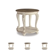 Bowery Hill 3-Piece Coffee & End Table Set in Chipped White & Brown
