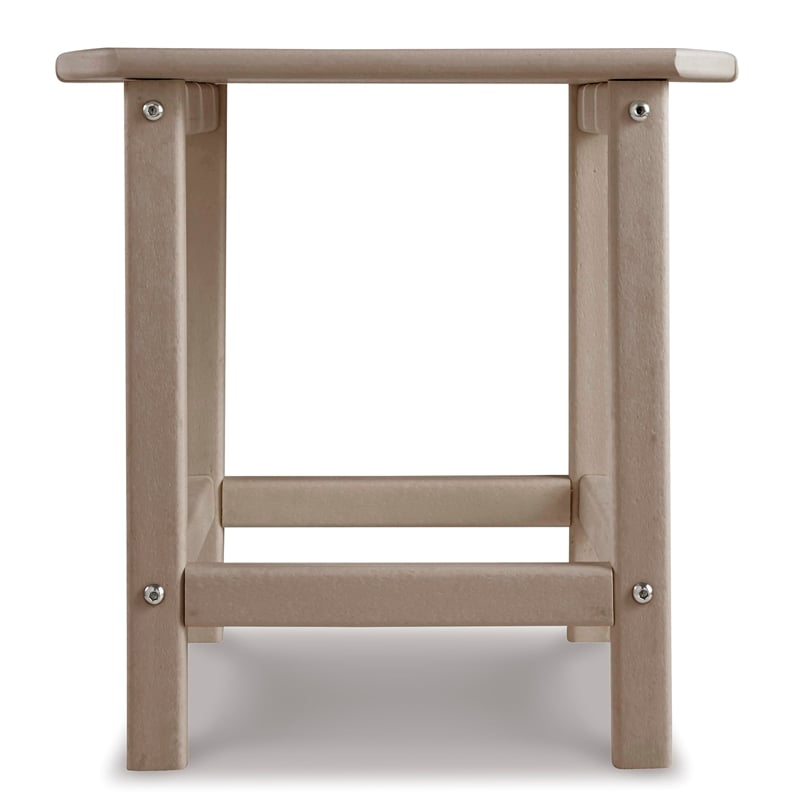 Bowery Hill Outdoor Set of Grayish Brown End Table & Adirondack Chair