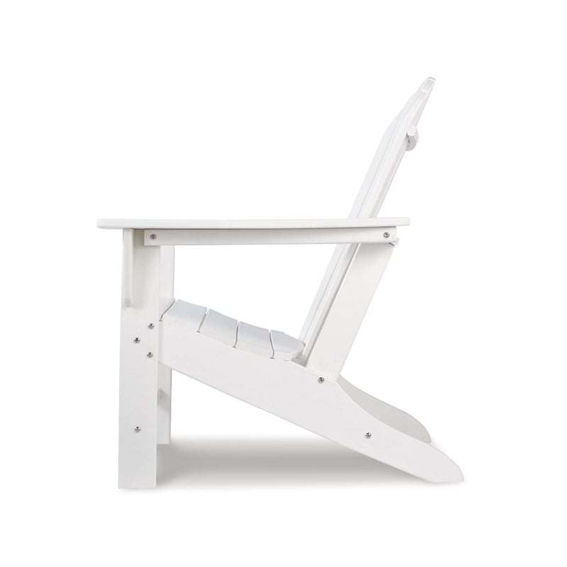 Bowery Hill 3-Piece Outdoor Set of Adirondack Chairs & End Table in White