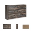 Bowery Hill King Headboard & 6-Drawer Dresser in Engineered Wood