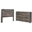Bowery Hill King Headboard & 6-Drawer Dresser in Engineered Wood