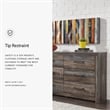 Bowery Hill Rustic Industrial Twin Headboard & 6-Drawer Dresser Set