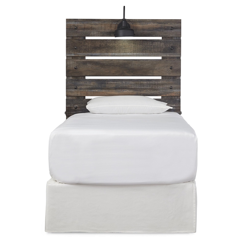 Bowery Hill Rustic Industrial Twin Headboard & 6-Drawer Dresser Set