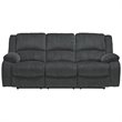 Bowery Hill Reclining Sofa and Loveseat Set in Slate Polyester Upholstery