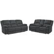 Bowery Hill Reclining Sofa and Loveseat Set in Slate Polyester Upholstery