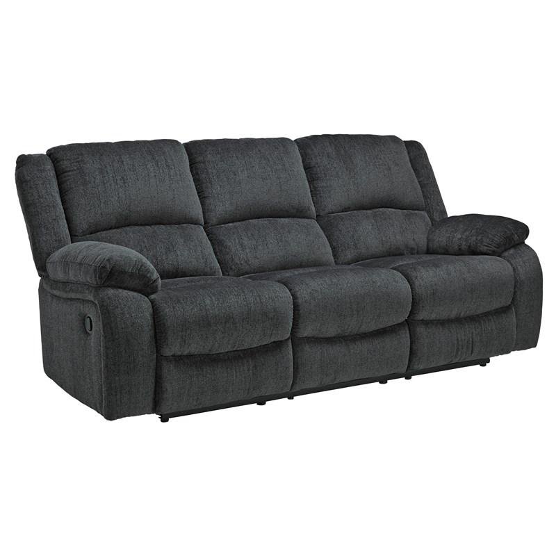 Bowery Hill Reclining Sofa & Loveseat Set in Slate Chenille Upholstery