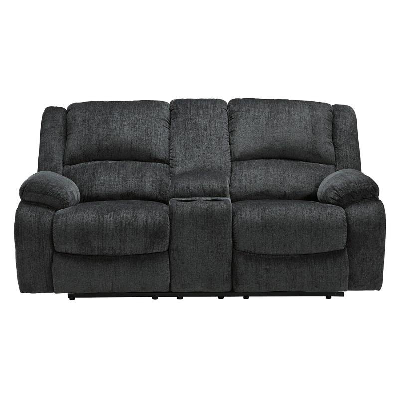 Bowery Hill Reclining Sofa & Loveseat Set in Slate Chenille Upholstery