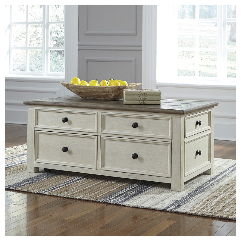 Bowery Hill 3-Piece Cocktail & End Tables Set in Two-Tone Finish