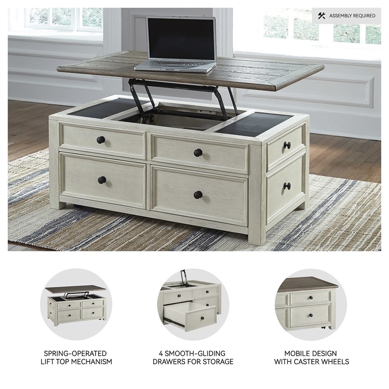 Bowery Hill 3-Piece Cocktail & End Tables Set in Two-Tone Finish