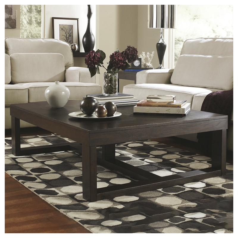 Bowery Hill 3-Piece Coffee & End Tables Set in Dark Brown