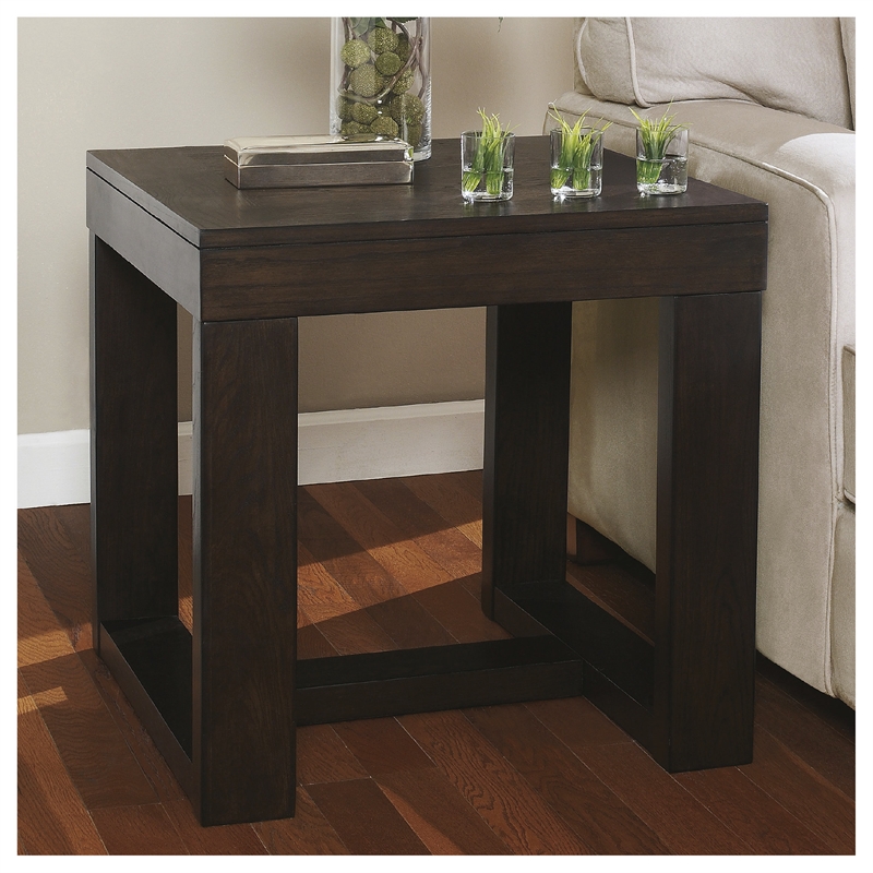 Bowery Hill 3-Piece Coffee & End Tables Set in Dark Brown