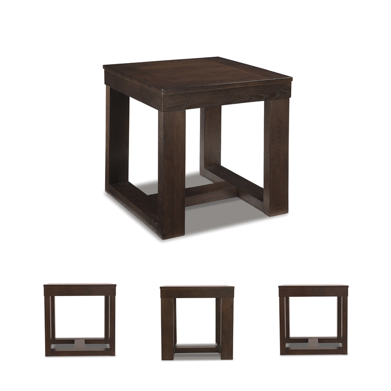 Bowery Hill 3-Piece Coffee & End Tables Set in Dark Brown
