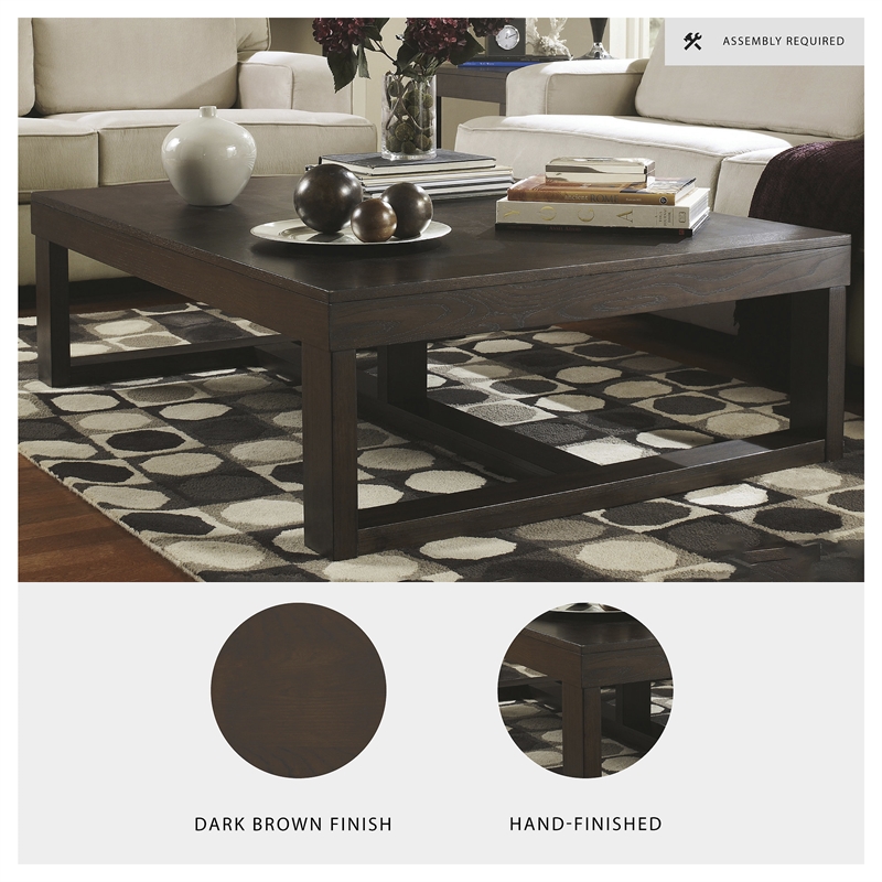 Bowery Hill 3-Piece Coffee & End Tables Set in Dark Brown