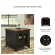Bowery Hill Rustic Farmhouse Coffee Table & 2 End Tables in Black and Brown