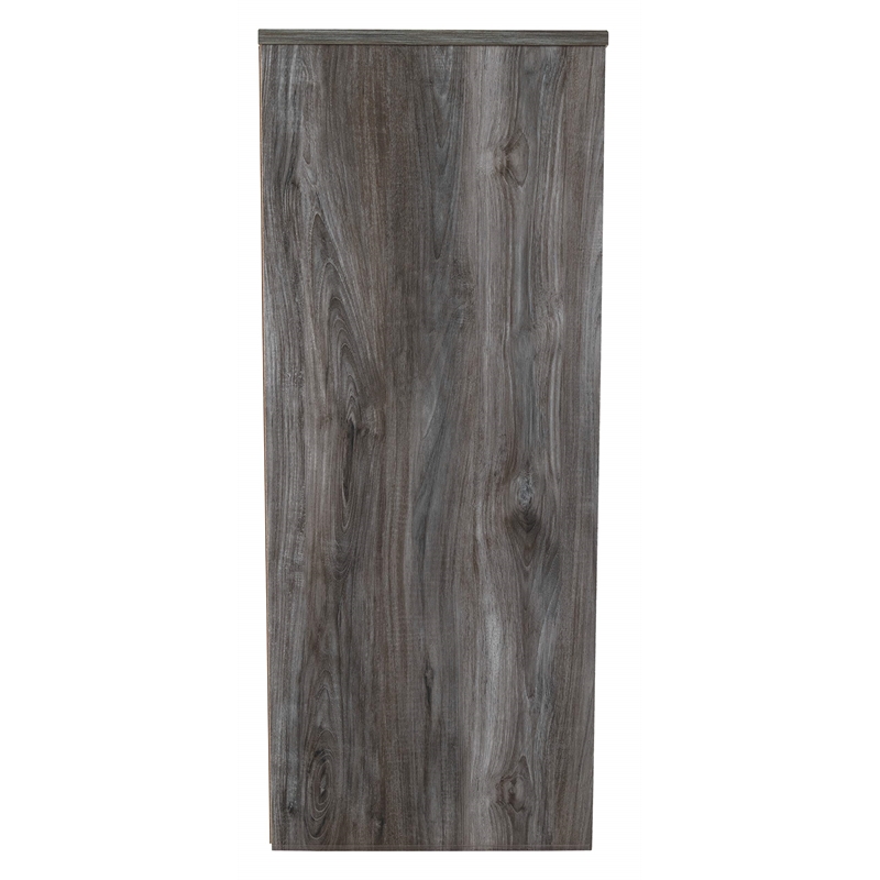 Bowery Hill Smokey Gray Set of Double Dresser & Twin Panel LED Headboard