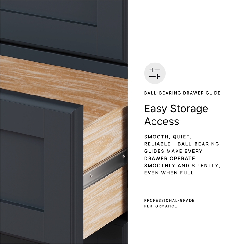 Bowery Hill Bedroom Set of Full Panel Headboard & Dresser