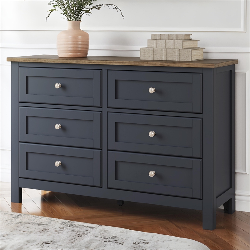 Bowery Hill Bedroom Set of Full Panel Headboard & Dresser